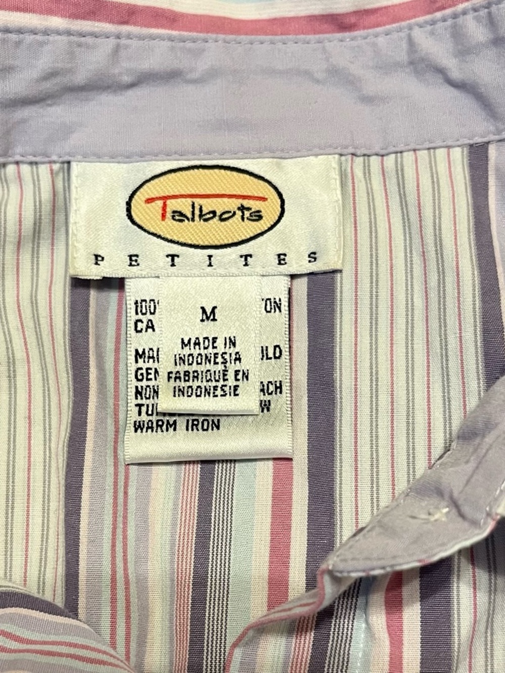 Bundle of three Talbots colored button-down cotton blouses, medium/8 petite